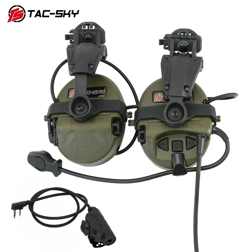 TS TAC-SKY TAC-201 ARC OPS-CORE Rail Mount, Silicone Earmuffs, Tactical Electronic Hunting Noise Canceling Shooting Headset