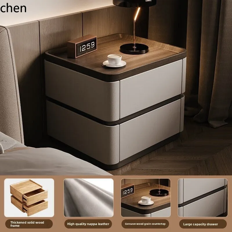 

PYH Smart Minimalist Solid Wood Storage Home High-End Bedroom Bedside Cabinet