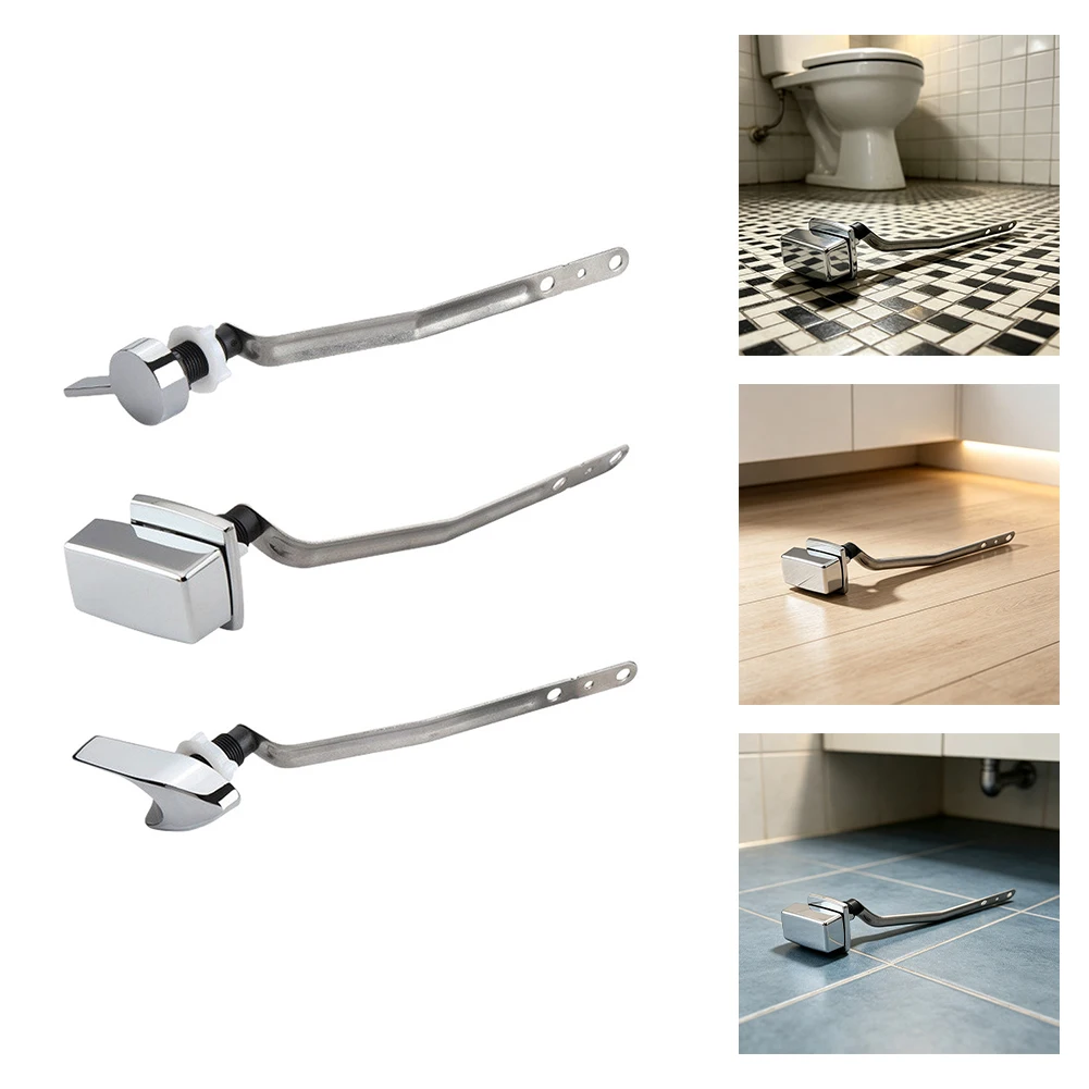 Side Mount Toilet Tank Flush Lever Metal Flush Handle Practical Replacement Actuating Arm Bathroom Cistern Water Tank Accessory
