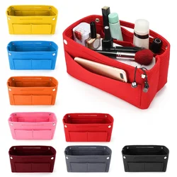 1PC Felt Fabric Cosmetic Bag Travel Multifunction Handbag Cosmetic Organizer Purse Insert Bag Felt Fabric Storage Pouches Case