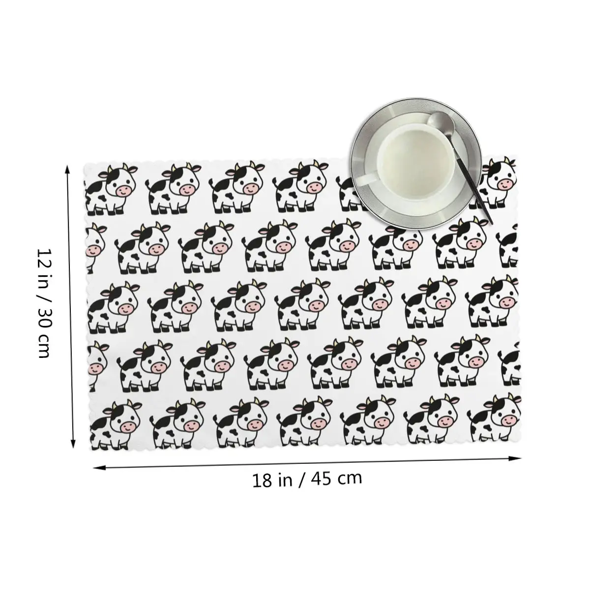 Cow Placemat Heat Resistant Plate Mat for Dining Table Bowl Coaster Super Absorbent Mats