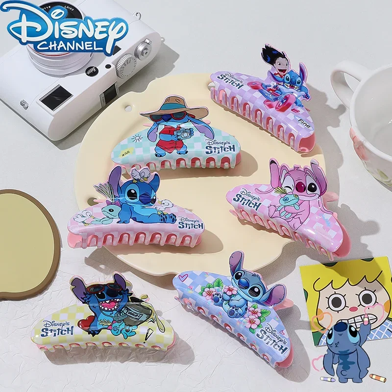 Disney Stitch acrilico fermaglio per capelli Anime Cartoon Pattern fermaglio per capelli ragazza bambini regalo di compleanno Cosplay accessori per