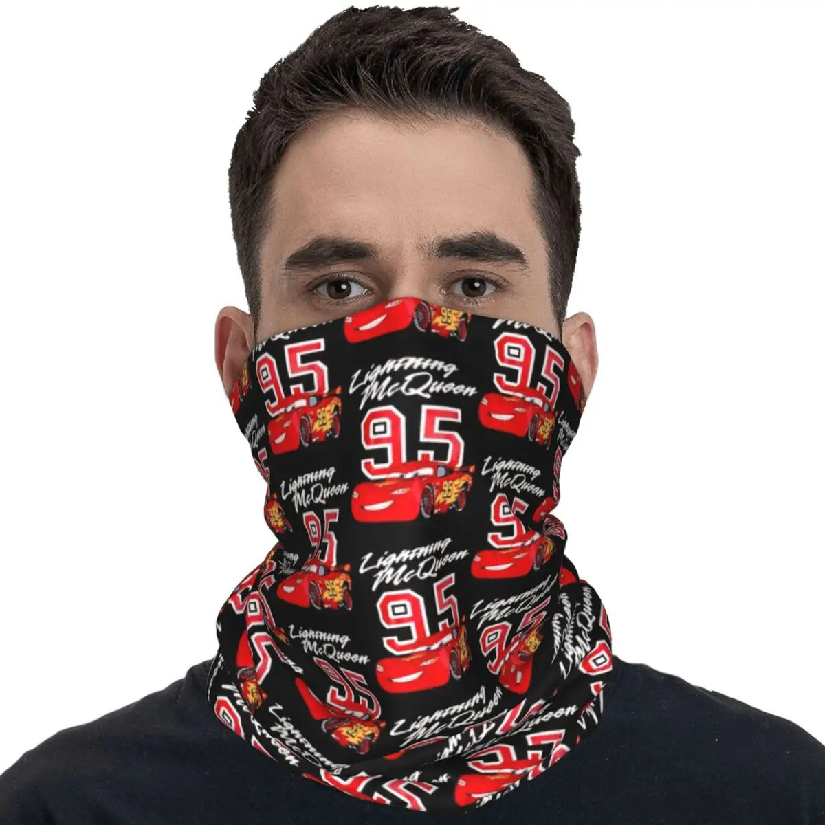 Cars Boys Lightning McQueen Balaclava Riding Fishing Tactical Mask Man Funny Anti-UV Cycling Mask Seamless Soft Scarf Bandana