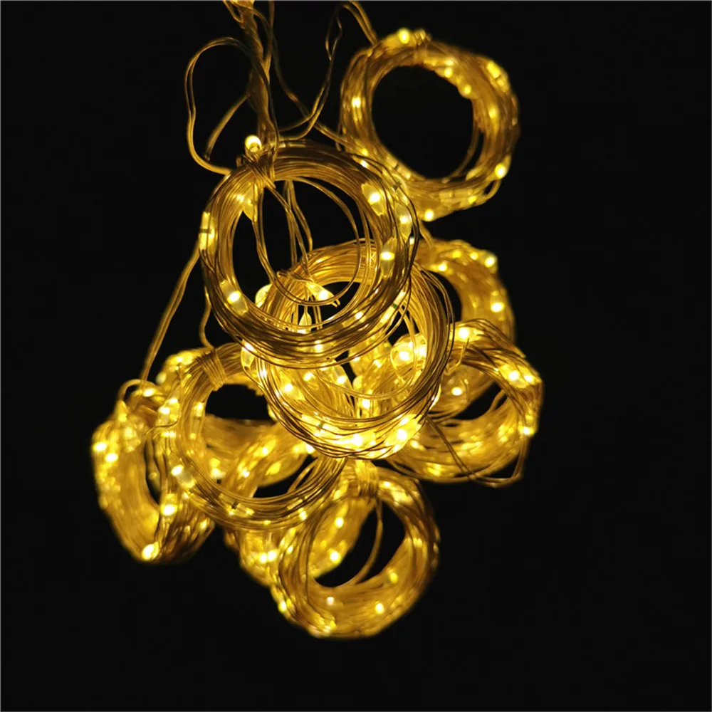 Spina USB LED Curtain String Lights 8 modalità di illuminazione Decor albero di natale festa di nozze casa 2025 natale ciondolo Drop Ornament