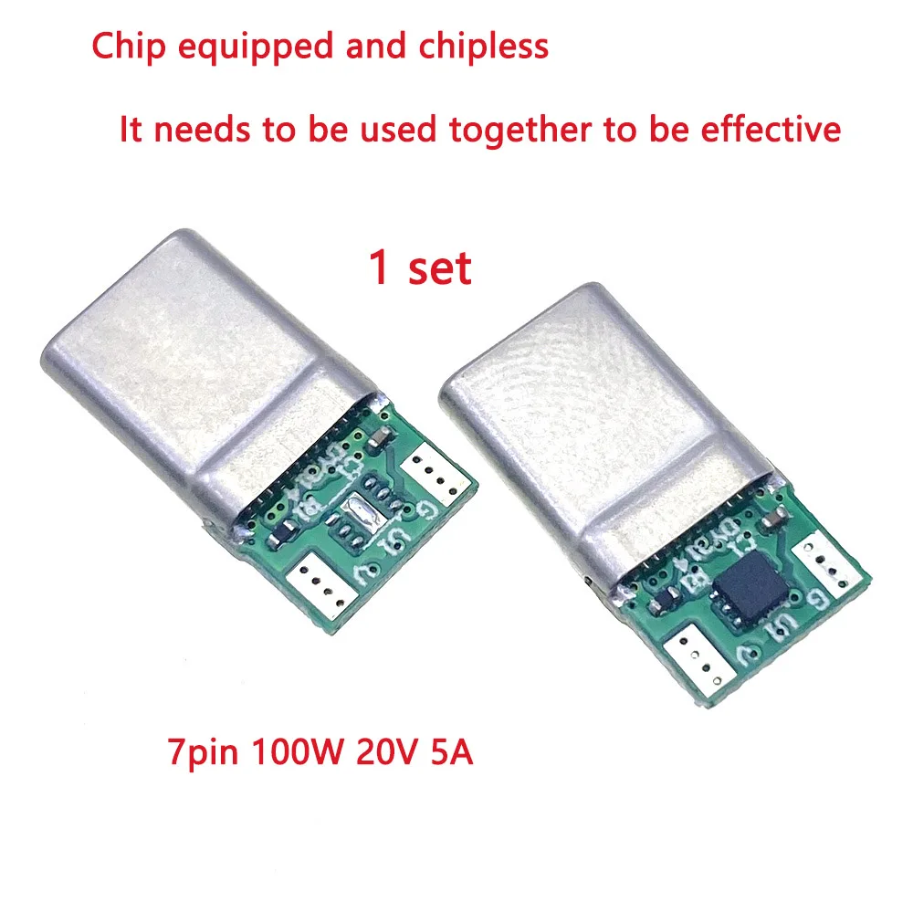 7Pin USB 3.1 Type C Male DIY Solder Plug Connector Socket Attached PC Board PD100W 20V 5A current high power Charge Cable