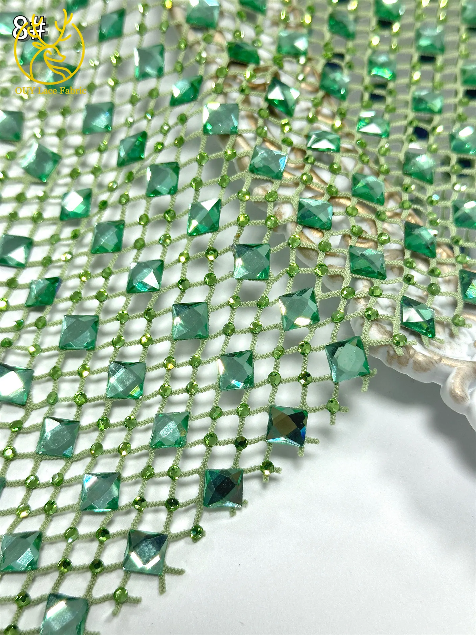 Luxuriöse High-End Abendkleider für Damen aus französischem Juwelen-Stretchstoff 2026 – Hochwertige afrikanische Glasrhinestone-Spitzenstoffe – Detail 16
