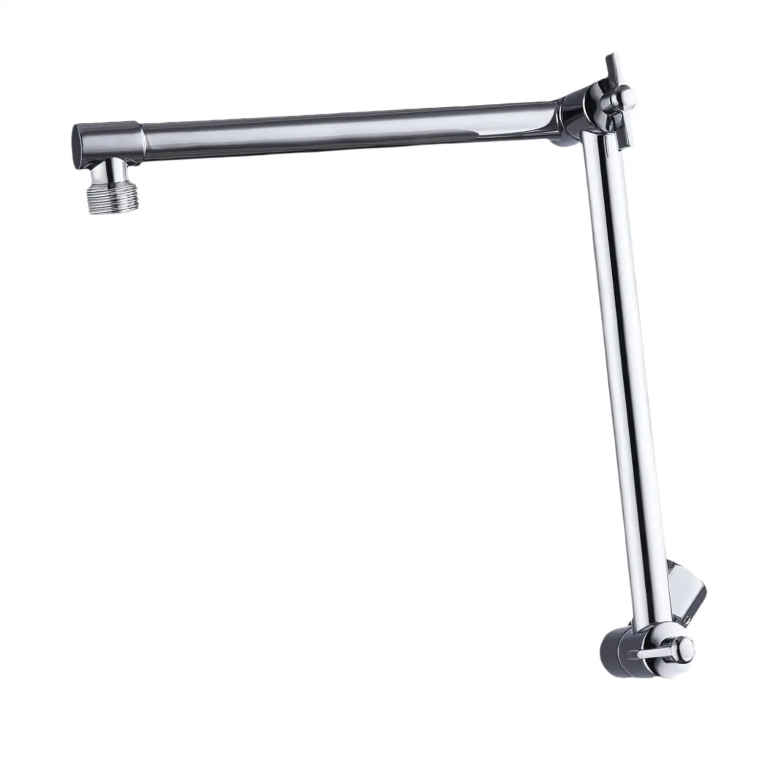 Extended Shower Head Arm 18 Inch Adjustable Height Solid Brass Anti Leak Connector for Universal Rain or Handheld Shower Set