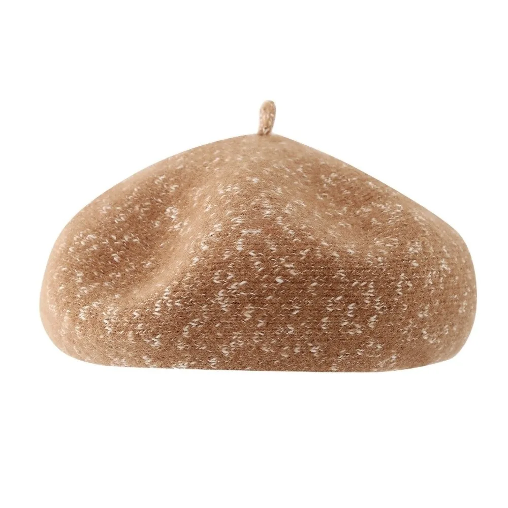 Vintage Wool Women Berets Knitted Elastic British Beanie Hat Korean Style Keep Warm Artist Hat Girls