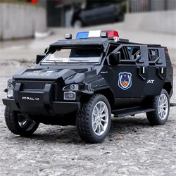 1:24 Alloy Refit American Armored Car Model Diecast Metal Toy Police Anti-Terrorist Explosion Proof Car Vehicles Model Kids Gift