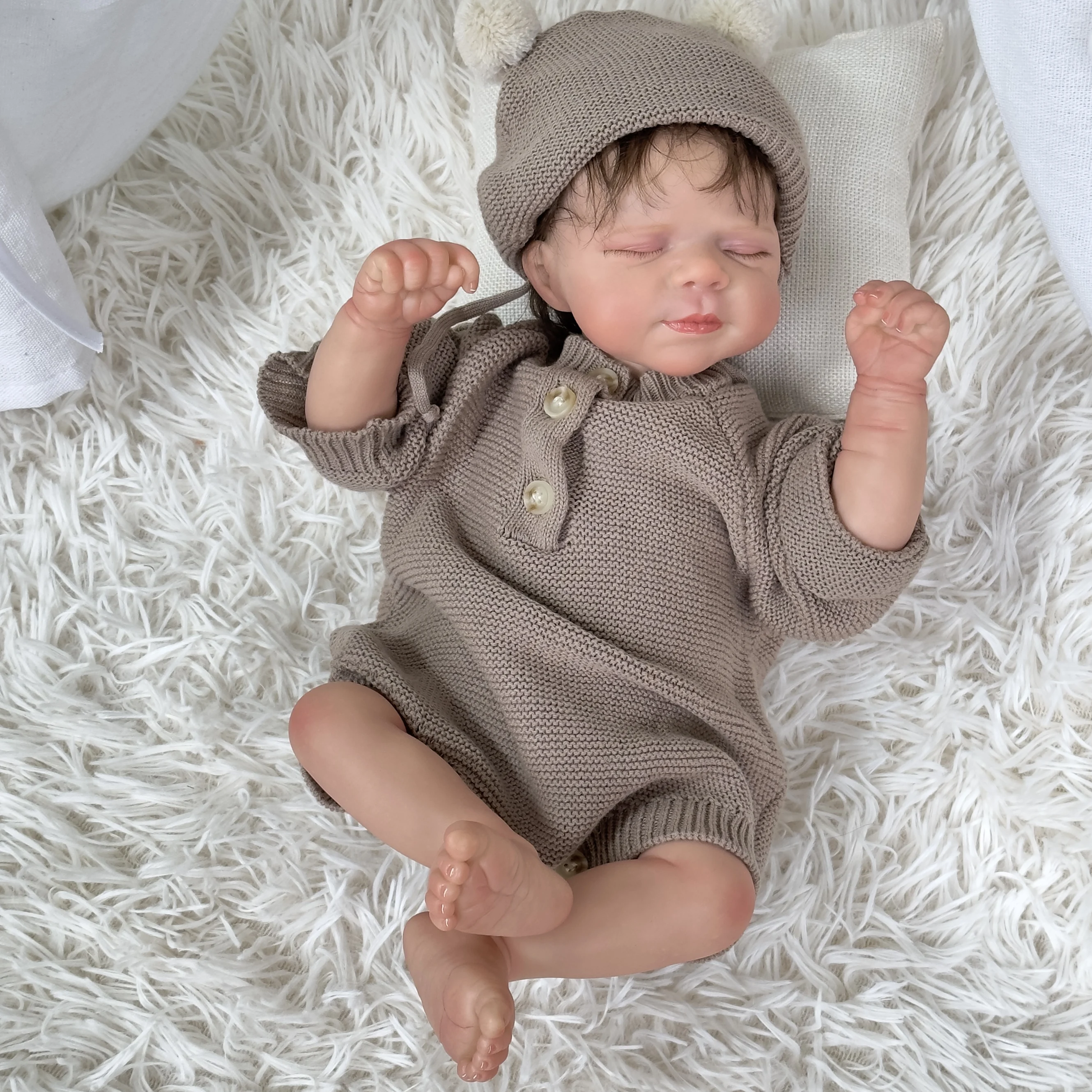 

FBBD 48CM Soft Body Reborn Baby Pascale Newborn Doll with 3D Skin Multiple Layers Painting with Visible Veins Soft Touch Doll