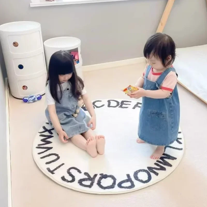 High Quality Round Carpet Anti-slip Baby Play Mat Washable Decorative Rugs Soft Printed Carpet for Room Decor and Comfort view 3