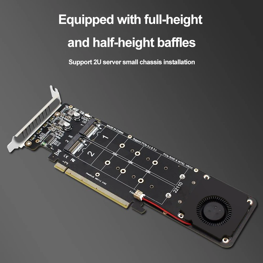 Adapter PCIeX16 do M.2 RAID M Key 4 NVME Karta Adaptera NVMe SSD 4x32Gbps Karta Rozszerzająca M2 NVME Obsługa M.2 SSD 2280/60/42/30