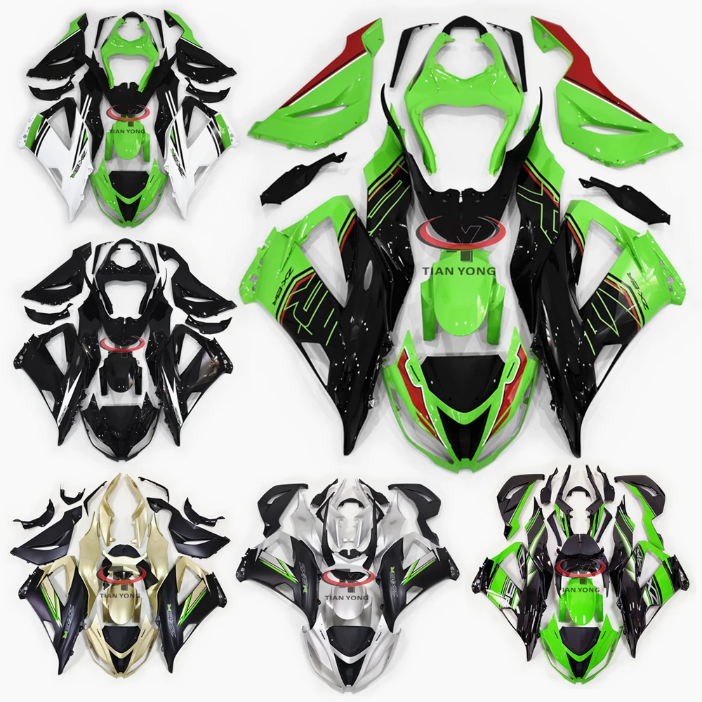 For ZX6R 2013 2014 2015 2016 2017 2018 Cowling Bodywork Multiple collections of glossy green prints Motorcycle Full Fairing Kit
