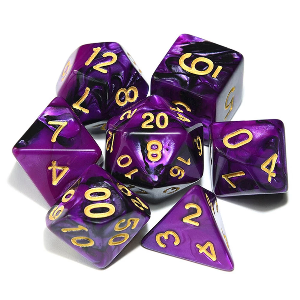

Adult Toys D4 D6 D8 D10 D12 D20 Playing Games 7pcs/Set for RPG DnD Mixed Color Dice Polyhedral Dice Double-Colors Acrylic Dice