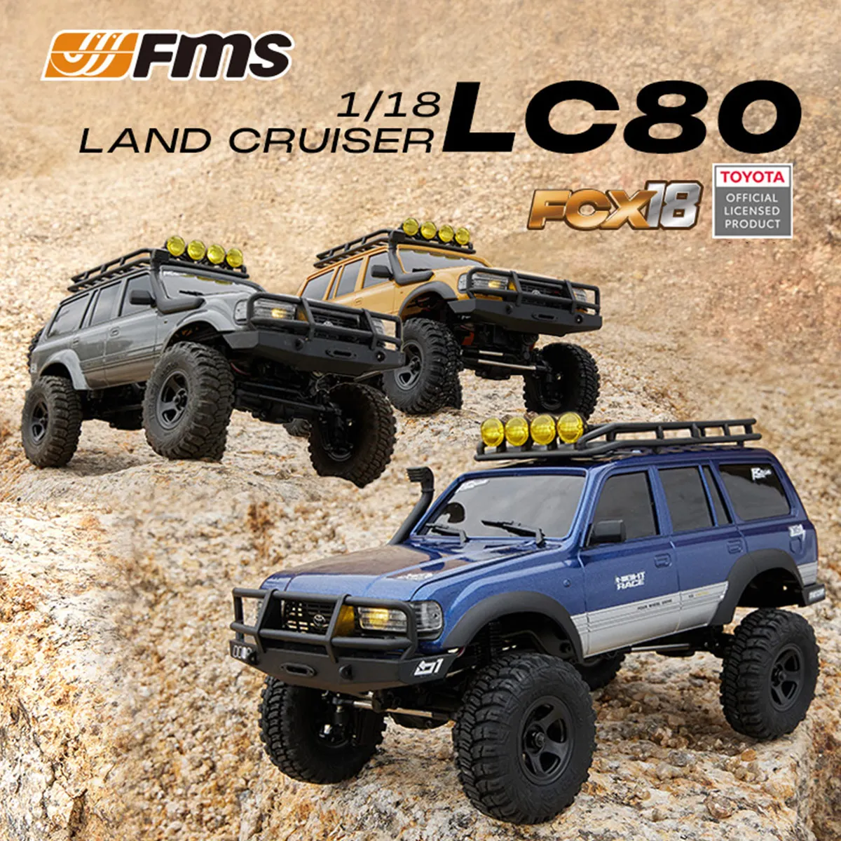 FMS RC Crawler 1/18 FCX18 Land Cruiser LC80 RTR Toyota Licensed 2.4Ghz 4WD Mini Remote Control Truck Car Toys for Boys Adults