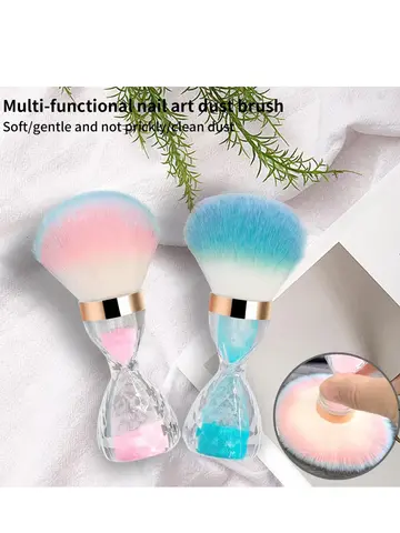 Nail Art Dust Brush For Nails Diamond Shaped Large Brush Hourglass Handle Soft Manicure Nail Art Dust Powder Remover Brushes Clean Up Tools for Acrylic Nails Nail Beauty
