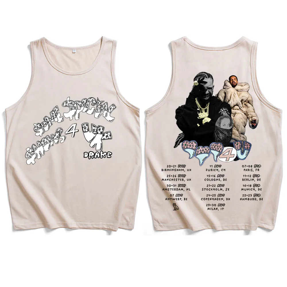 

Drake Tour with Partynextdoor UK Europe 2025 Tank Tops Shirt Man Woman Streetwear Vest