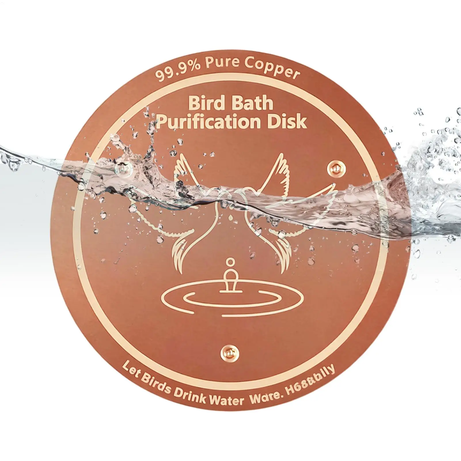 Bird Bath Copper Disk Small Self-Cleaning Birdbath Accessories Hummingbird Bath Purification Disk For Gardeners Homeowners
