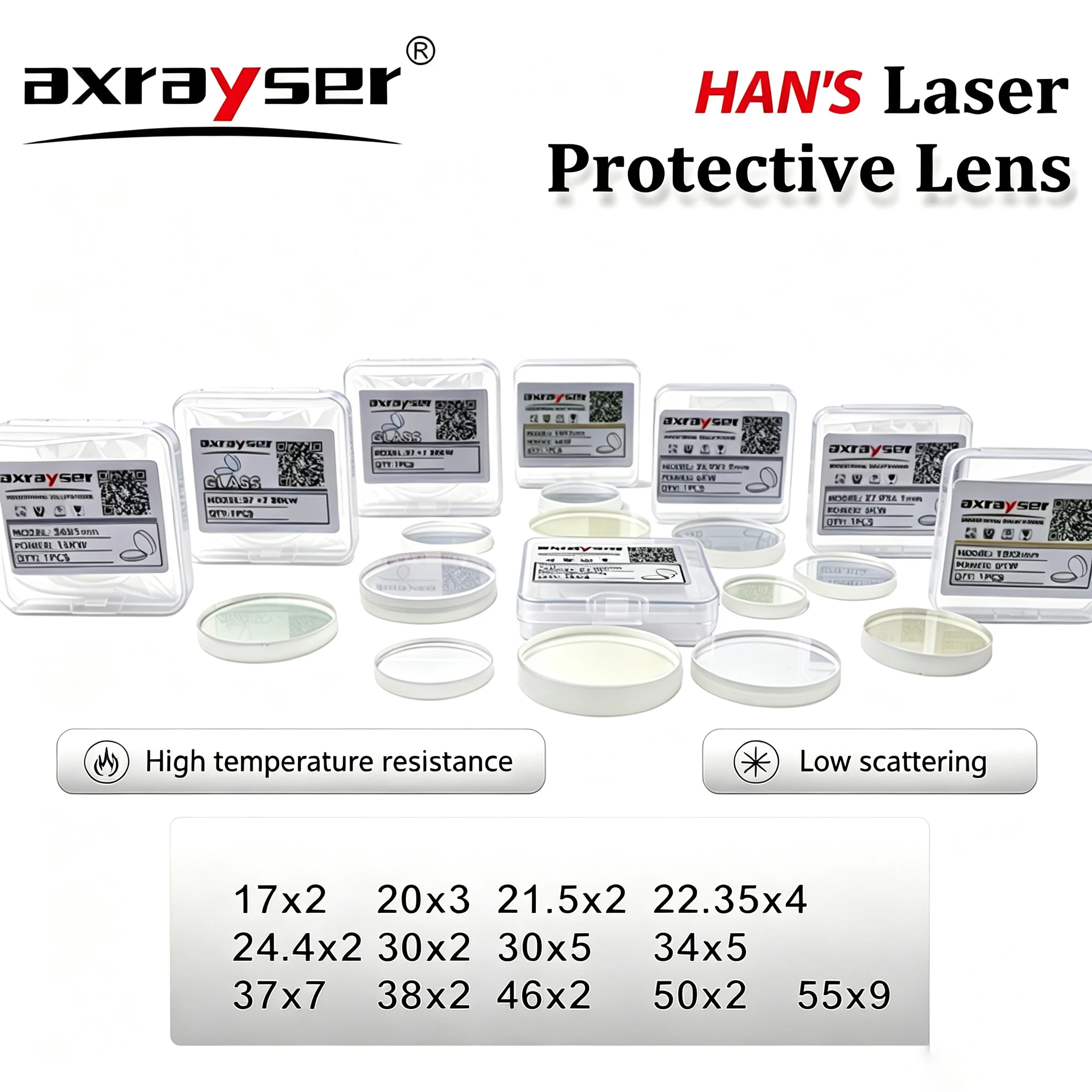 HAN'S Laser Protective Lens Windows 1064nm High Quality Silica 34*5 37*7 42*4 55*9mm for HAN'S Cutting Machine