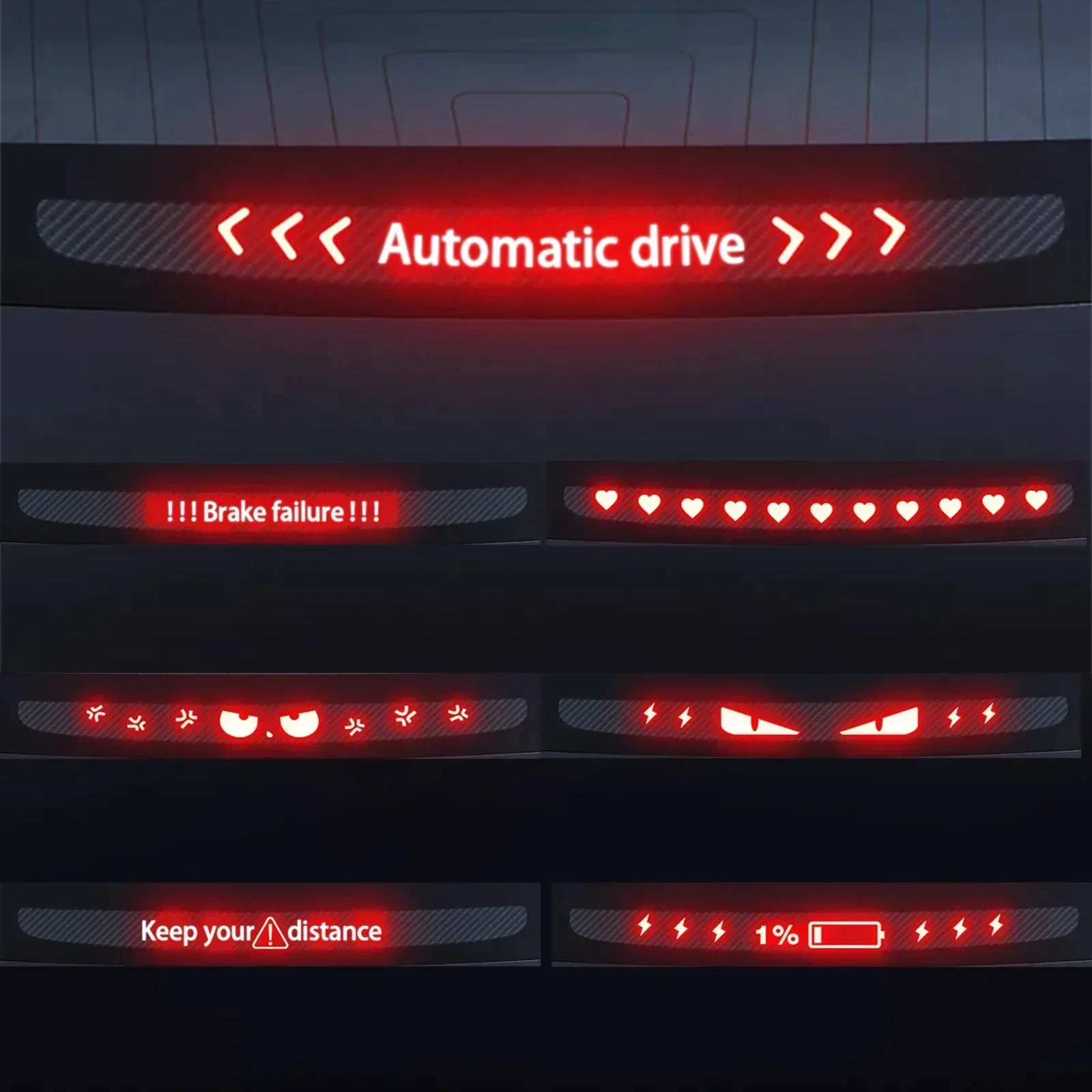 Accept Customized For Tesla Model 3 Y Car High Mounted Brake Acrylic Projection Board Decal Top Tail Light Emblem Stickers