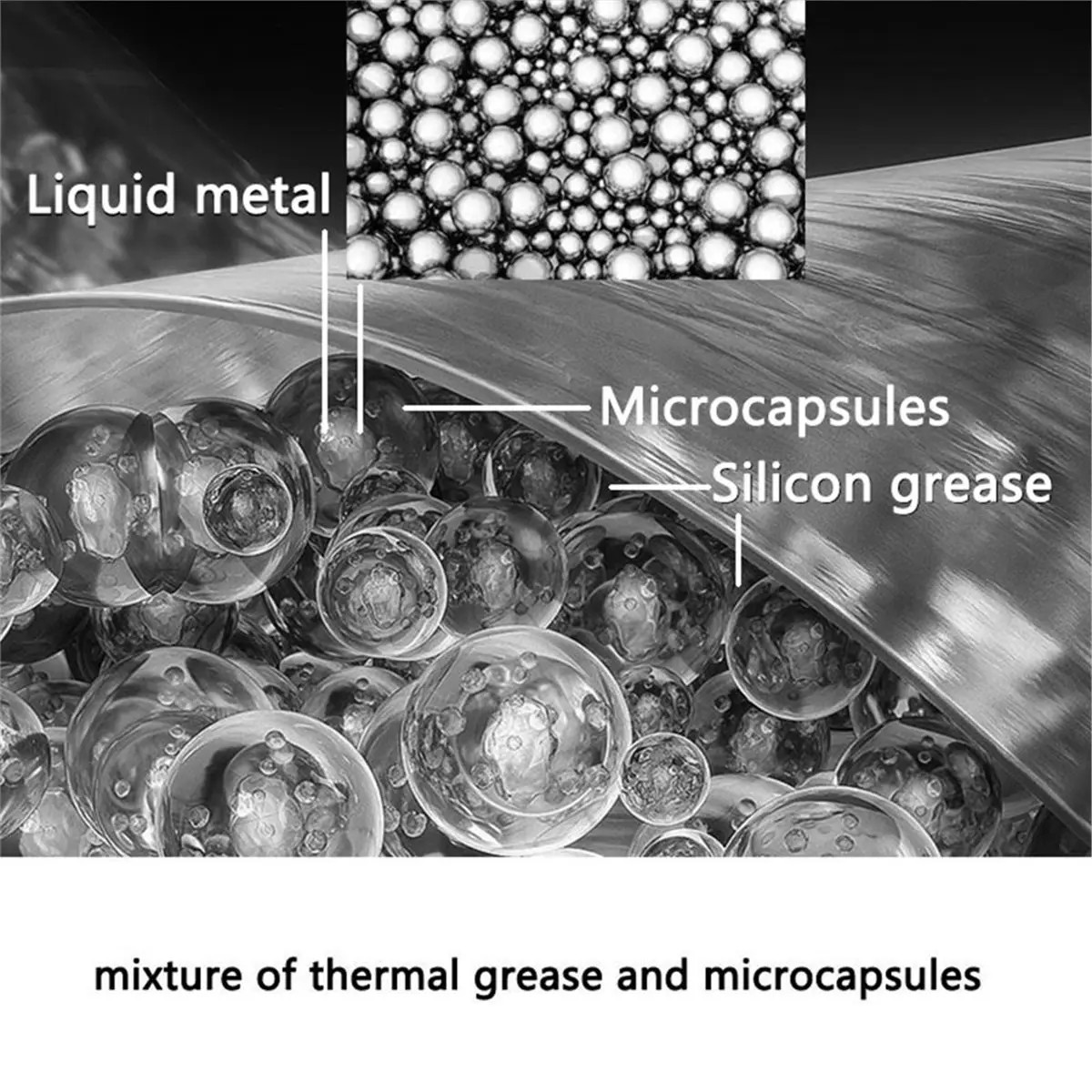AA80 1g LMTG-100 Liquid Metal Microcapsules Thermal Grease Non-Conductive Liquid Metal 100W/ Easy to Apply High Performance