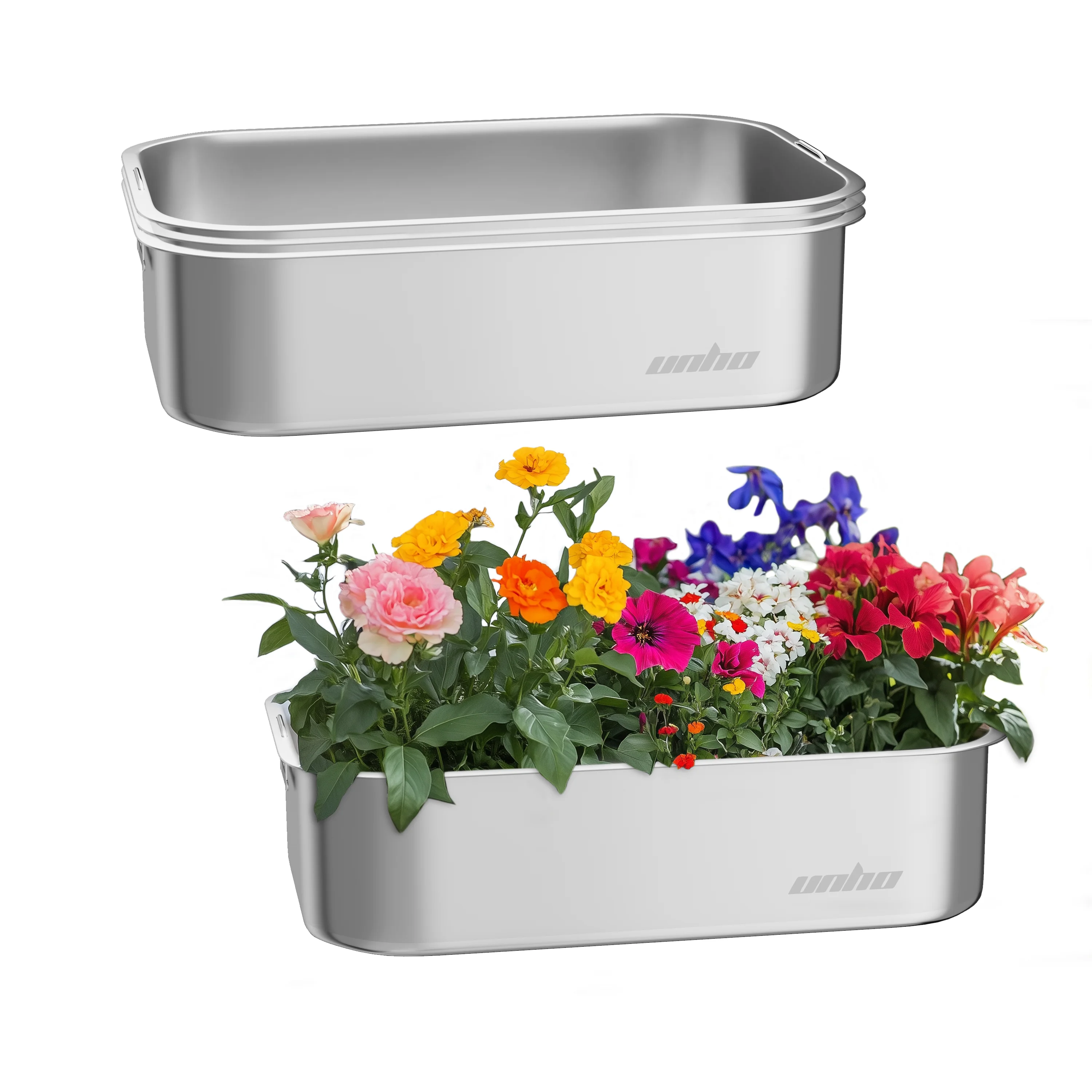 

3pcs Raised Garden Bed Anti-rust Stainless Steel Planter Box for Indoor Outdoor