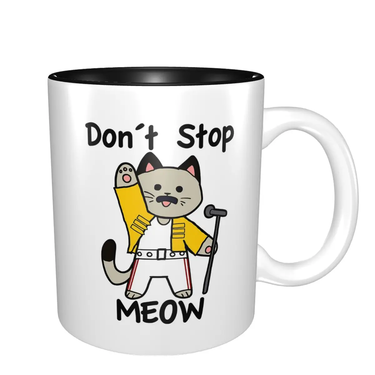 Don't Stop Meow Mug Funny Ceramic Coffee Cups Tea Mugs Milk Cup Drinkware Gift for Woman Man