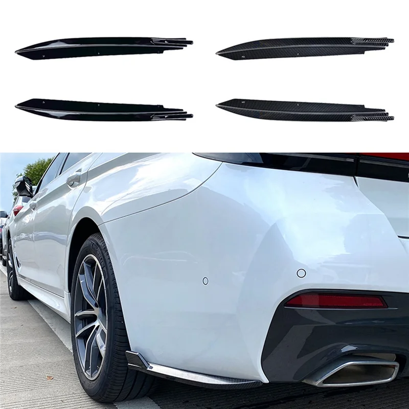 For BMW- 5 Series G30 M-Tech 525I 530I 540I 2017+ Rear Bumper Lip Angle Diffuser Splitter Spoiler Protector Carbon