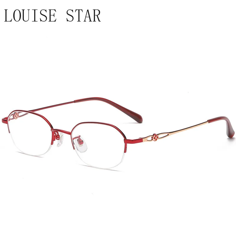 Glasses Frame Made of Pure Titanium, Fashionable and Elegant. Women's Glasses Frame Can Be Matched with Presbyopia and Myopia