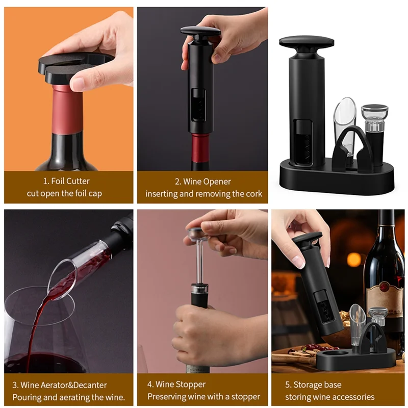 

ABBP-For Home Kitchen Party Bar Fast Bottle Opening No Need To Charge, Wine Bottle Opener With Foil Cutter,