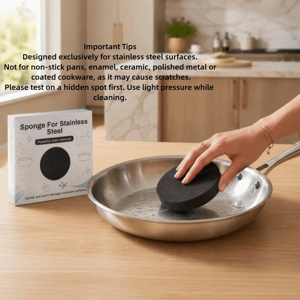 Sponge Sand Cleaning Sponge Scratch Resistant Black Stainless Steel Sponge Multi Purpose Reusable Kitchen Sponge Pots and Pans