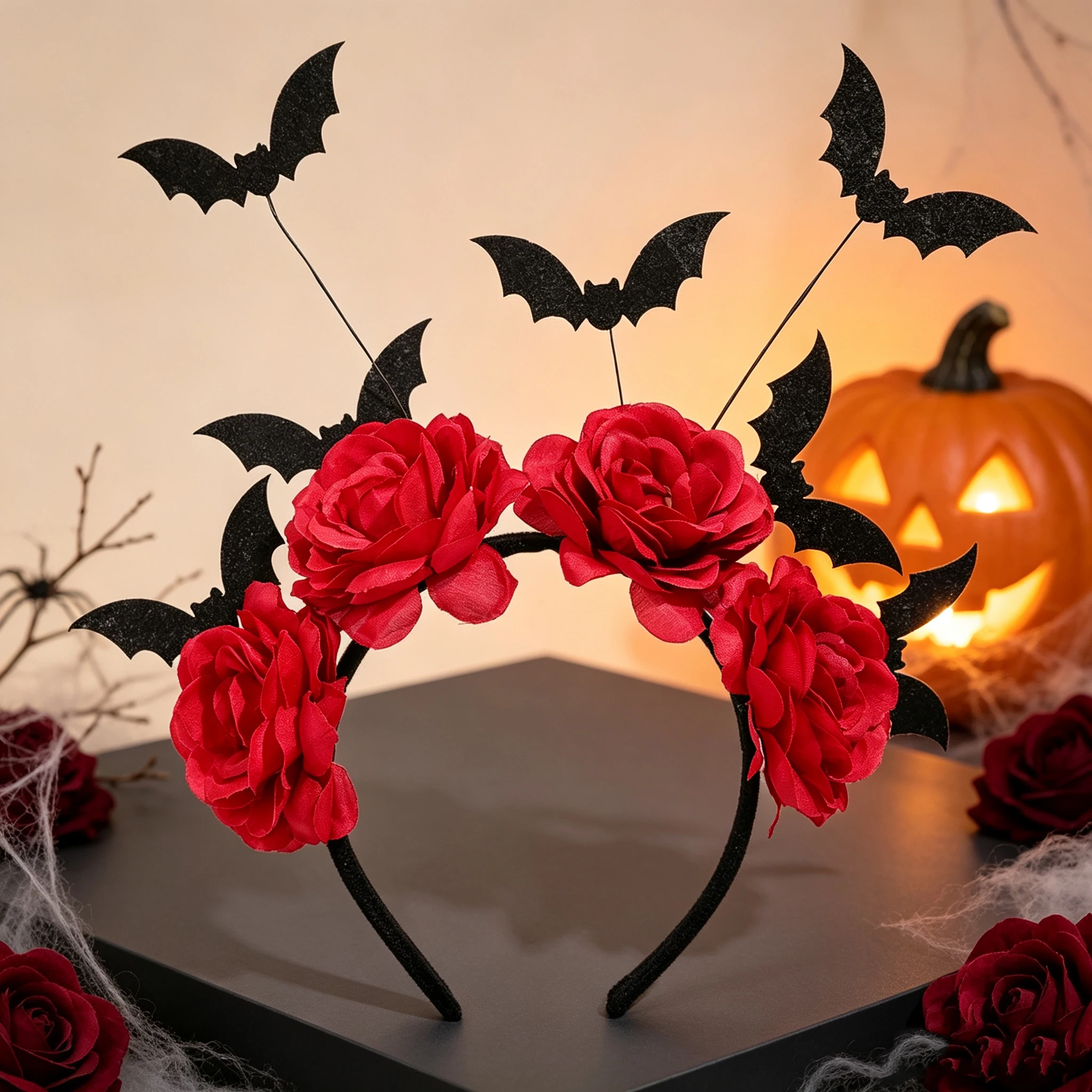Halloween Red Rose Bat Headban - Cosplay Bat Prop recension och pris