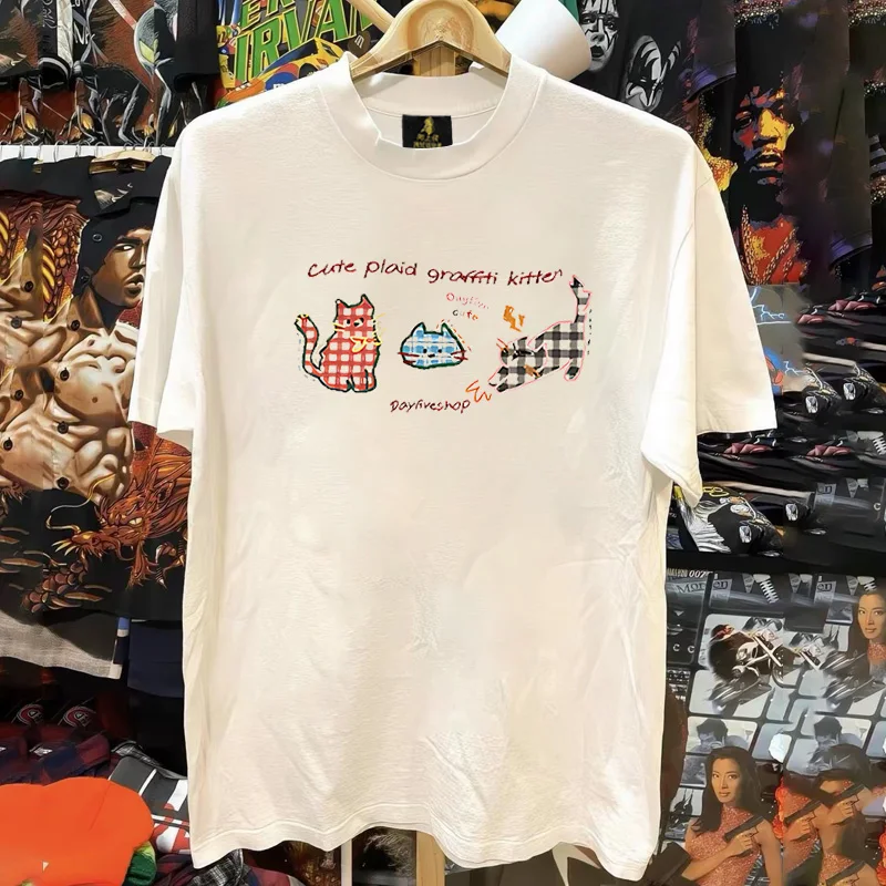 Loose Fit Cotton T-Shirt Unisex Short Sleeve Double Thread UPUPXIA Hero Print Sweat Absorbent round Neck Casual Summer Top