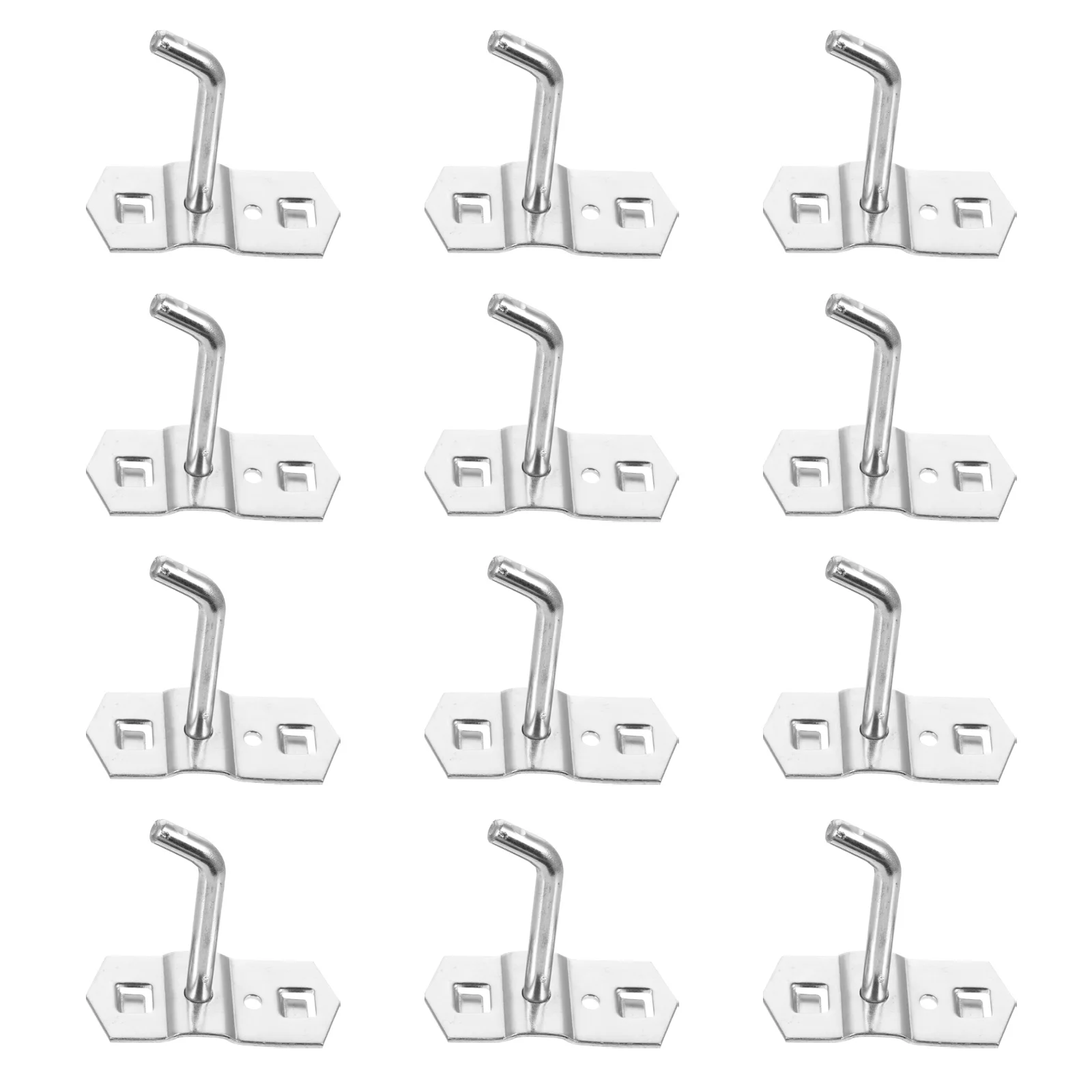 

12 Pcs Hardware Hooks for Wire Shelving Pegboard Display Rack Square Hole Utility Storage Exhibitions Supermarket