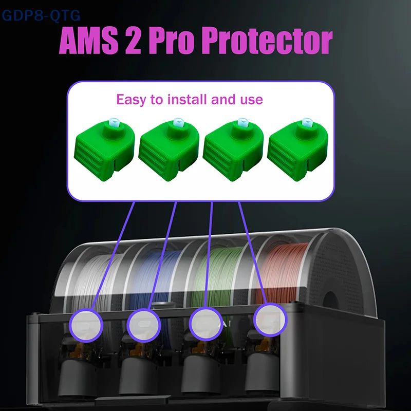 NEW 4Pcs For P2S H2D AMS 2 Pro Feed Port Protector 3D Printer Upgrade Accessories Durable And Heat Resistant