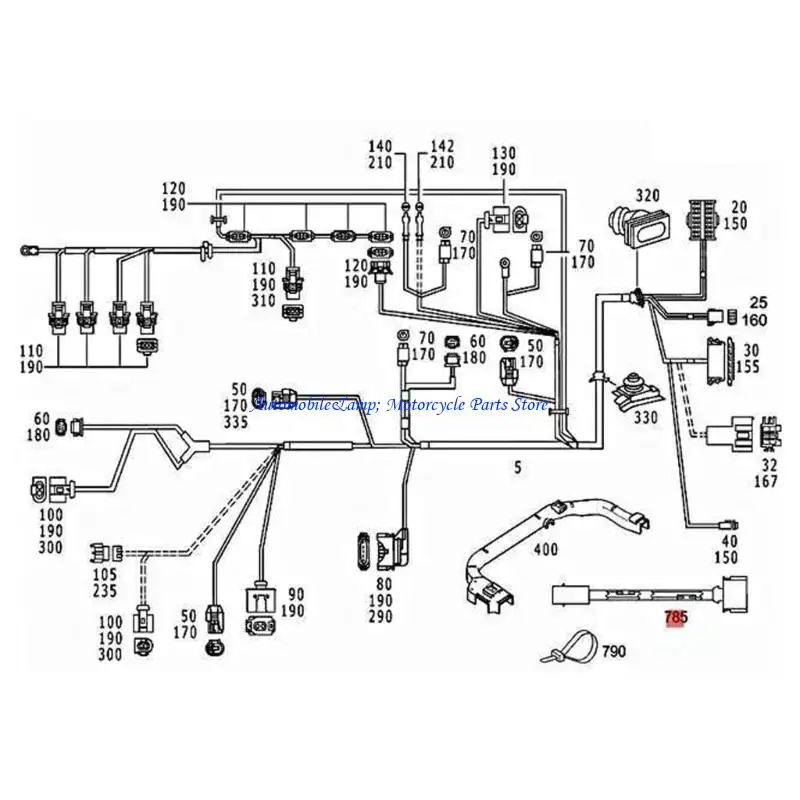 H7BD Plastic Camshaft Adjuster Wiring Harness V30830004 For A124 V200 V230 W639 W638