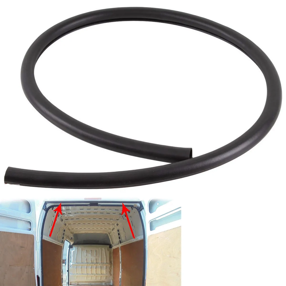 For Ford Transit Mk6 Mk7 Rear Upper Drip Seal Roof Rubber Self Adhesive Black 2000-2013 1751796 1752735