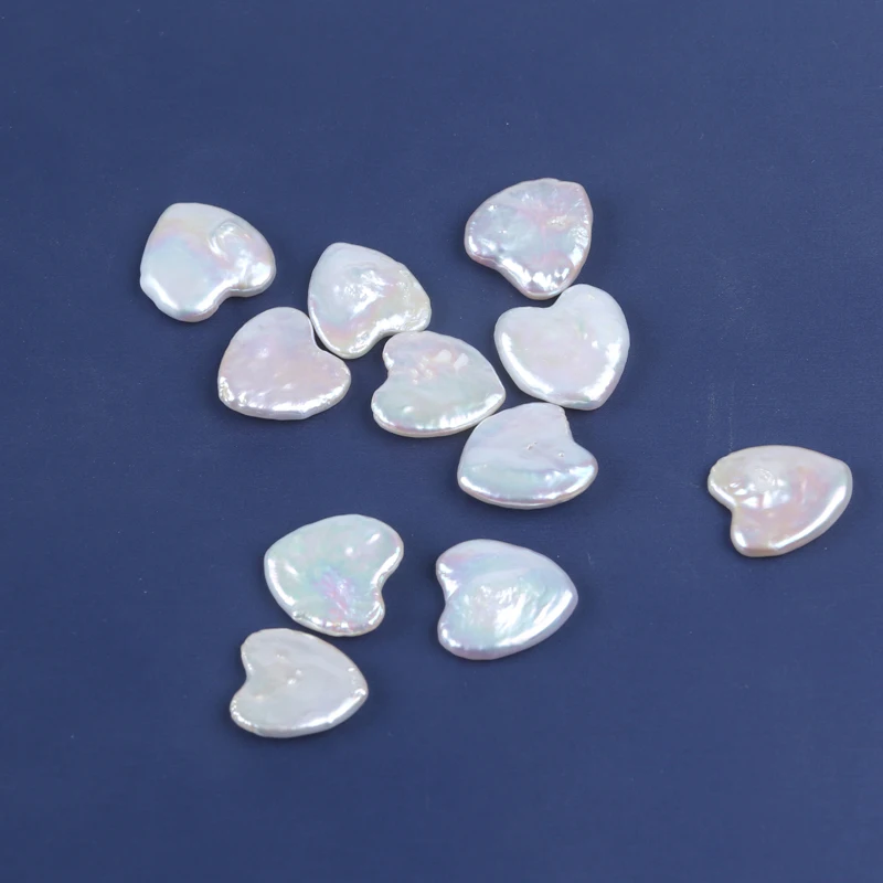 5pcs Heart Shape 14-17mm Natural White Loose Freshwater Baroque Pearl Beads