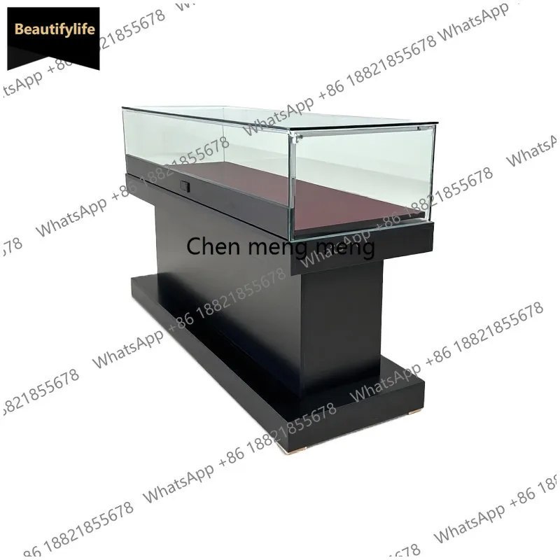 

D80 Modern High-end Museum Display Cabinet French Designer Jade Jewelry Glass Showcase Minimalist Commercial Furniture