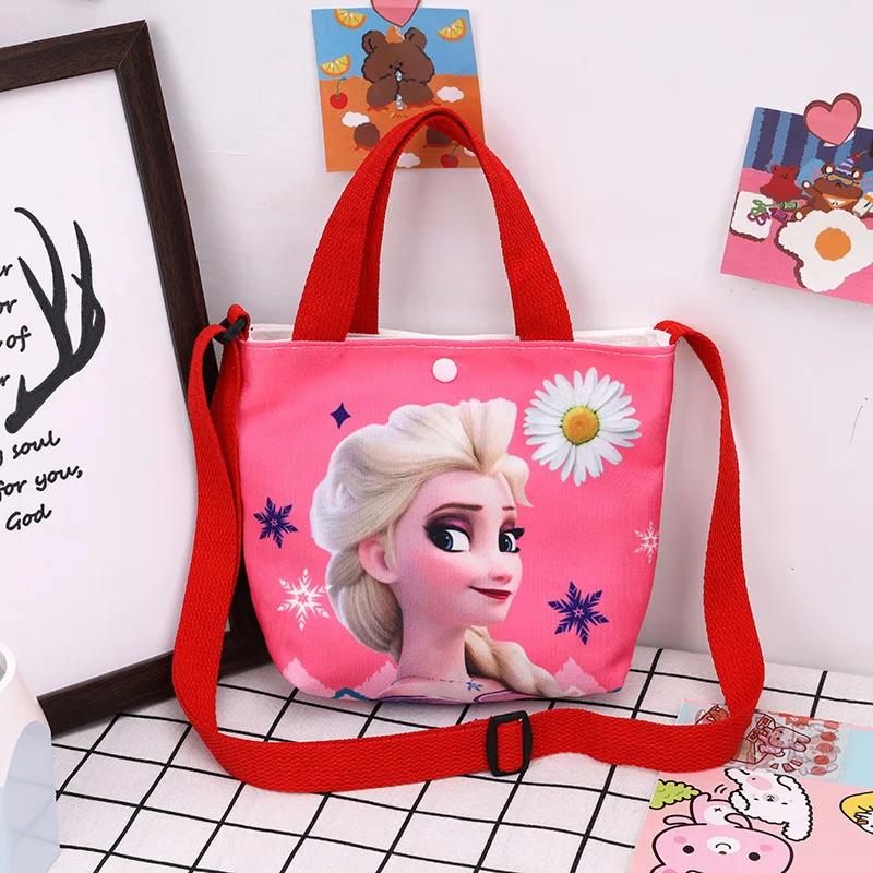 Sacs à main Disney Frozen pour filles, figurines d'anime, Elsa Anna, décontracté, initié, sac messager, dessin animé, sac à bandoulière, enfants, cadeau