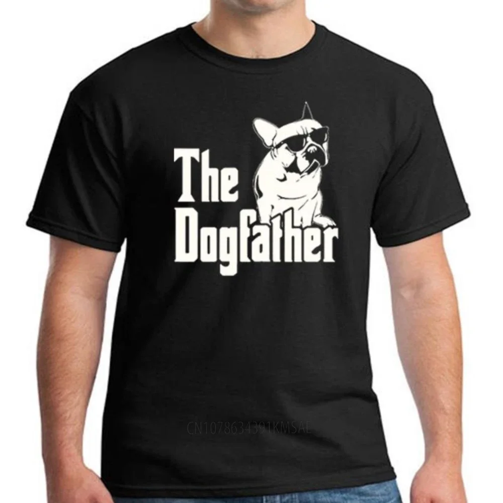 Summer Cotton Harajuku O Neck T-Shirts Streetwear Tops Eu Size The Dogfather Dog Dad French Bulldog Funny T Shirts