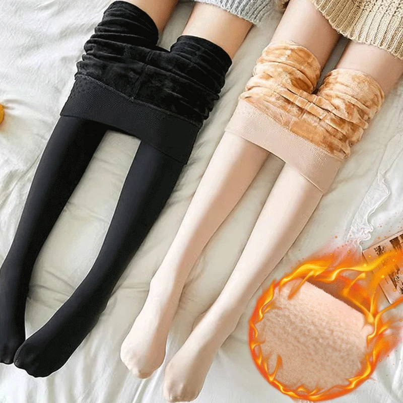 

2Pairs Winter Leggings for Women Warm Legging Tights Solid Velvet Stocking High Waist Warm Velvet Stretchy Leggings Dropshipping