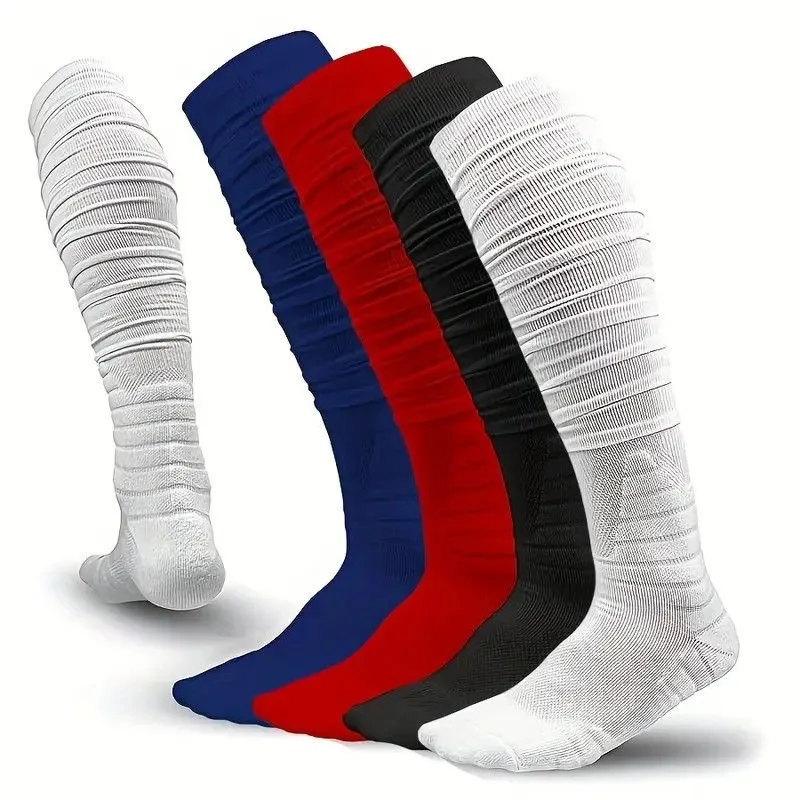 1 Pair Unisex Knee High Soccer Football Socks,Thick Terry Cushioned Match Training Socks,Breathable Quick Dry  Sport Socks