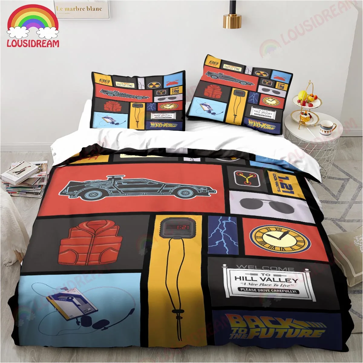 Classic Movie Back To The Future Canary Bedding Set Sheet King Twin Double Child Bedding Set Mircofiber or Polyester Duvet Cover