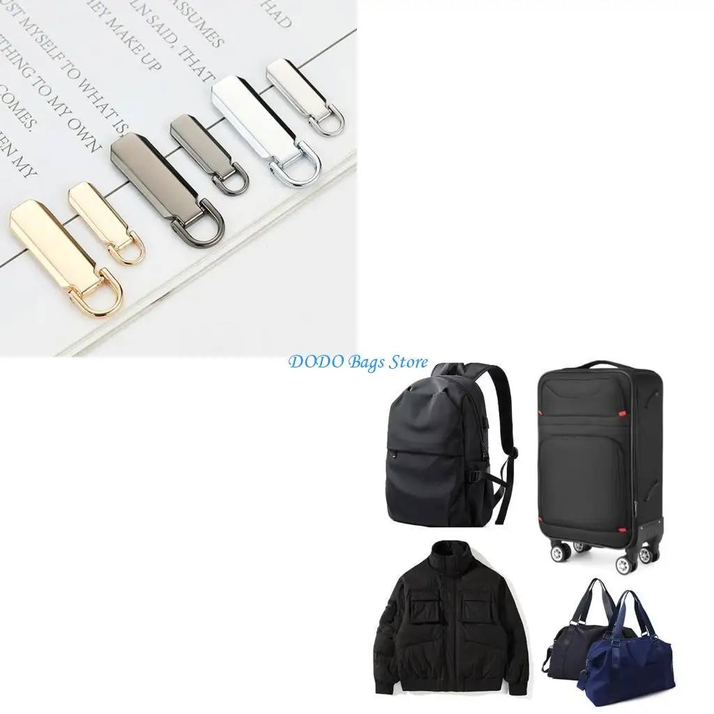 

Metal Zipper Fixer Repair Replacement Pullers Kits Metal-Plated Zippers Sliders for Backpack Suitcase for Jacket Bags Coat