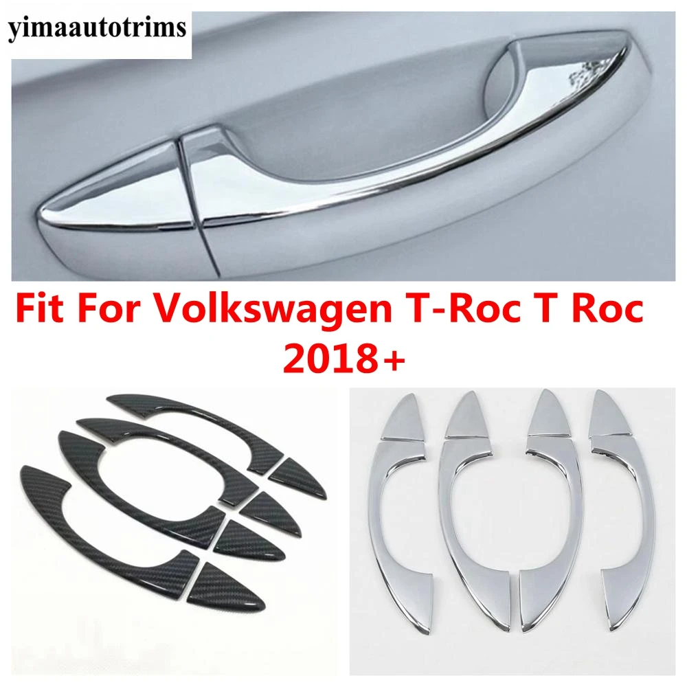 

Side Door Handle Decoration Cover Trim For Volkswagen T-Roc T Roc 2018 - 2024 ABS Chrome / Carbon Fiber Accessories Exterior Kit