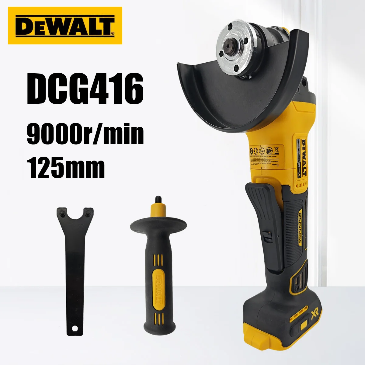 

Бесщеточная угловая шлифовальная машина DEWALT DCG416, 125 мм, 9000 об/мин, 20В, на литиевой батарее, для полировки и резки, беспроводная