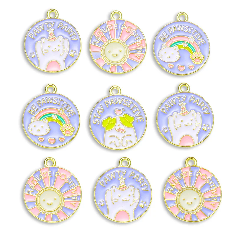 10Pcs/Set Colorful Cartoon Animal Pendant Rainbow Enamel Color Alloy Charm For Jewelry Making DIY Bracelet EarringsFindings