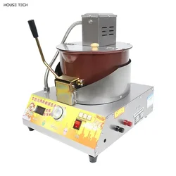 Fully automatic popcorn machine stall new style. Increase the motor. Commercial gas electric popcorn machine.