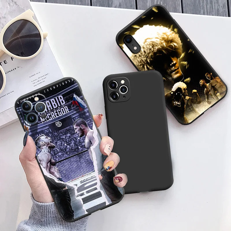 Matte Phone Case For iphone 15 Pro 14 13 12 Mini 11 8 7 6 6s Plus SE X XS Max XR KHabib Nurmagomedov Soft Black Cover